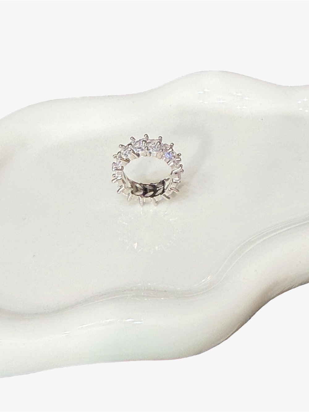 Sterling Silver Marquise CZ Eternity Band - White - Picture 3 of 5